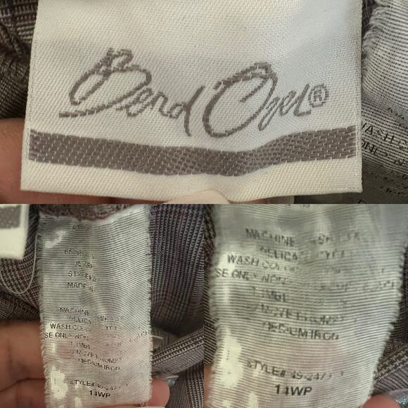 Vintage Gray Plaid Pull-On Elastic Waist Pants Size L Petite Slacks Bootcut Work - Picture 12 of 17